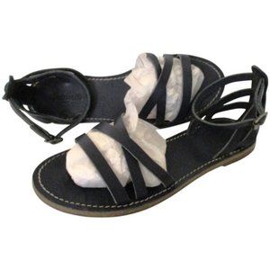 *Madewell Blue Strappy Accent Stitch Flat Sandals